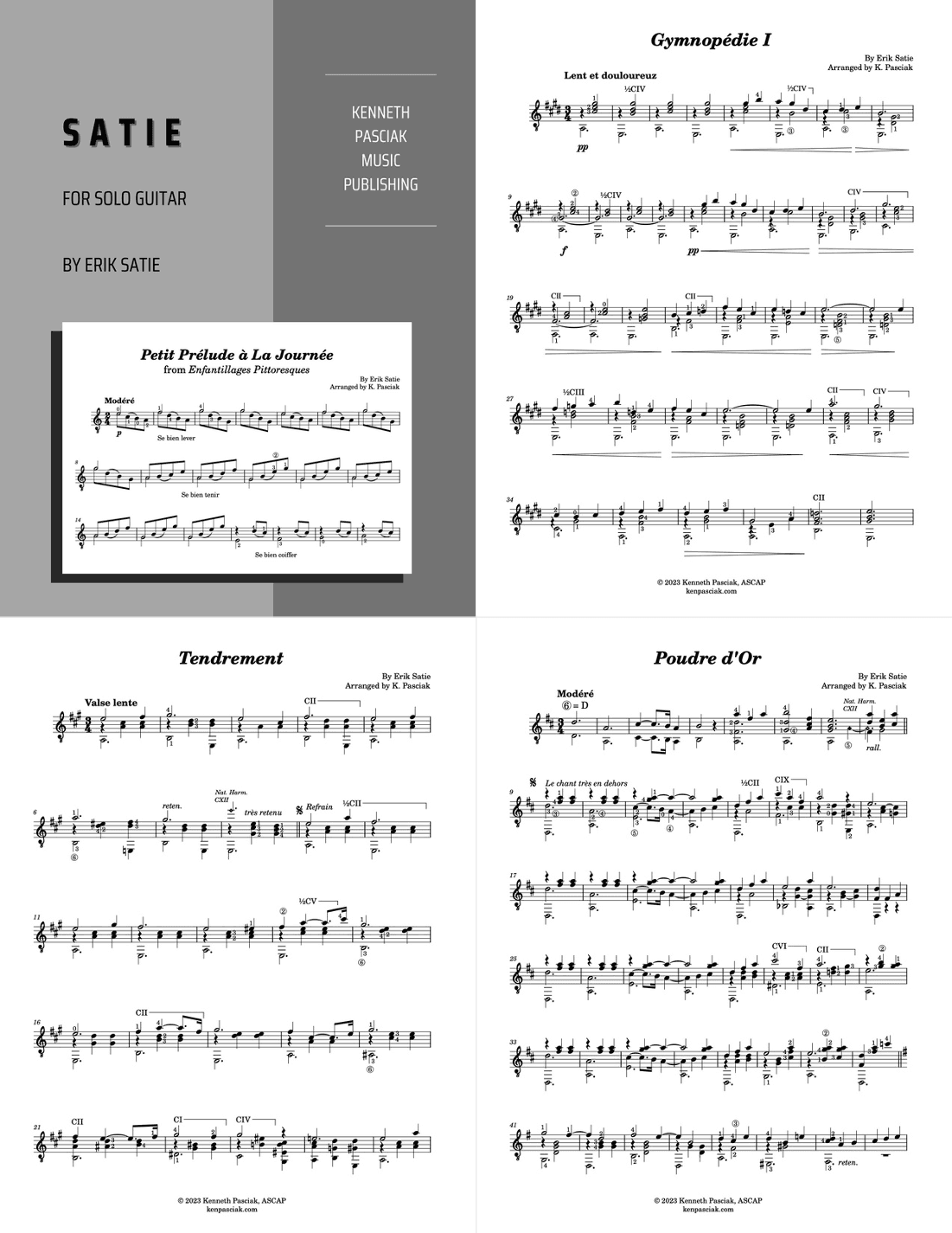 Satie (for Solo Guitar) (arr. Kenneth Pasciak)