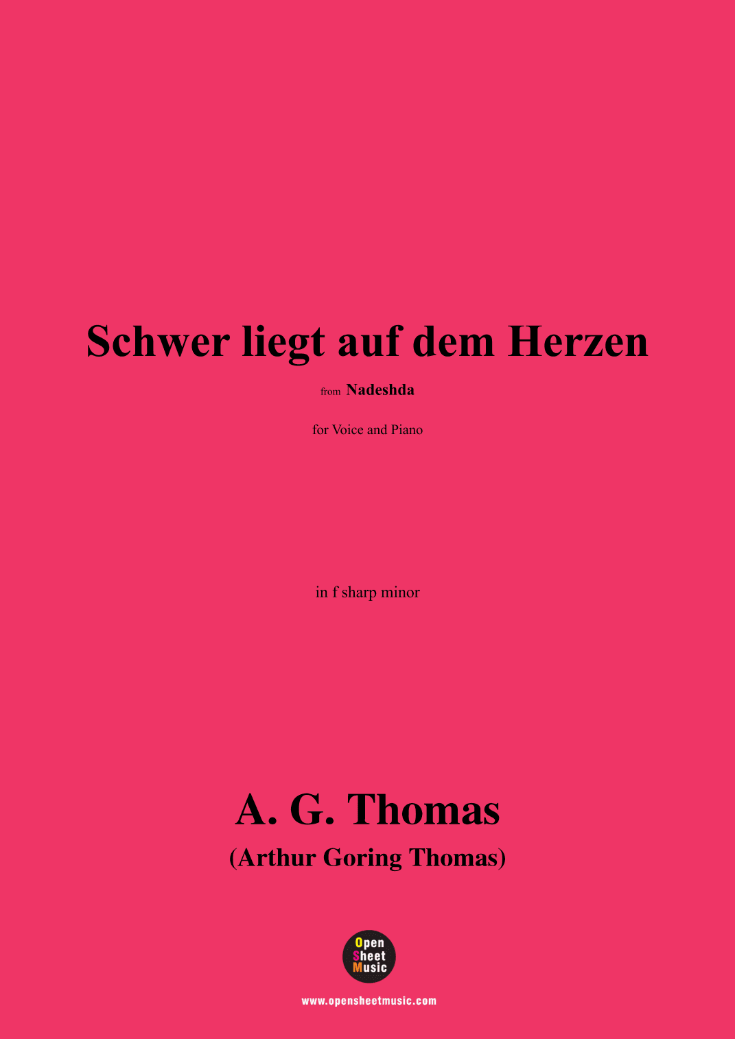 A. G. Thomas-Schwer liegt auf dem Herzen,from Nadeshda,in f sharp minor (arr. OSM Press)