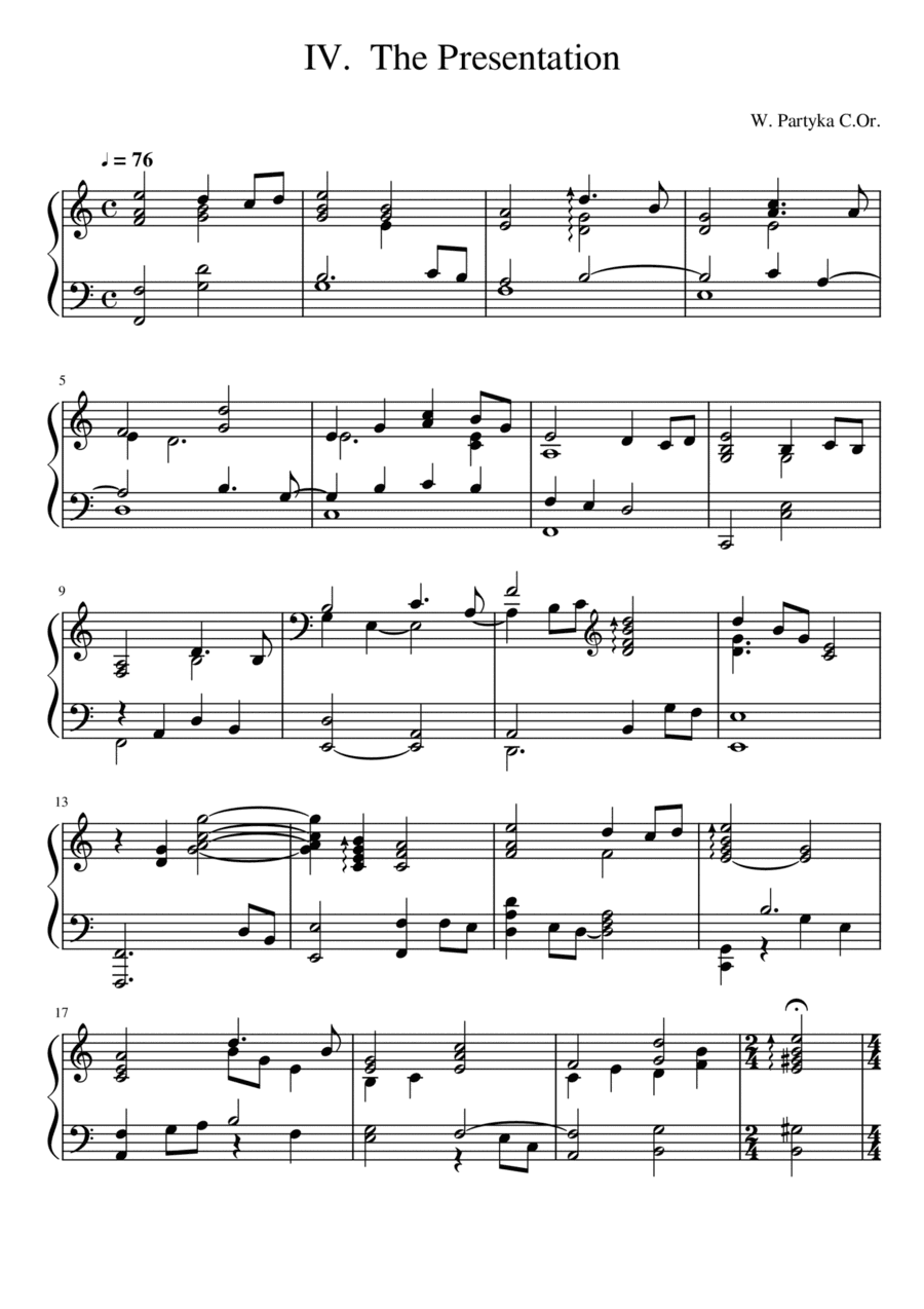 Rosary meditations for piano - IV  The Presentation