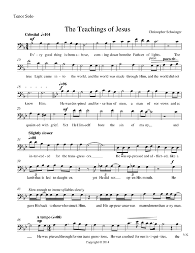 The Teachings of Jesus - for tenor solo and orchestra - Part 2 of 2