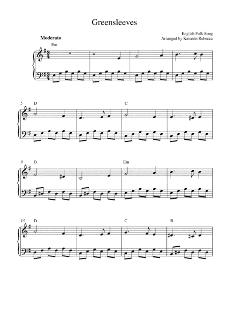 Greensleeves (arr. Kaiserin Rebecca)