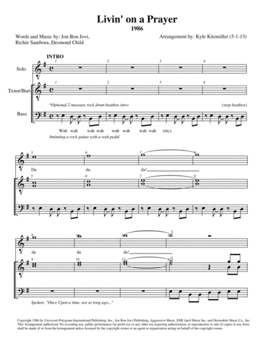 Livin' On A Prayer (arr. Kyle Kitzmiller)