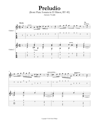Preludio (from Flute Sonata in D Minor, RV 49) (arr. Mark Phillips)