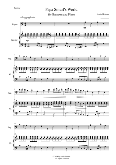 Papa Smurf's World - for Piano and Bassoon