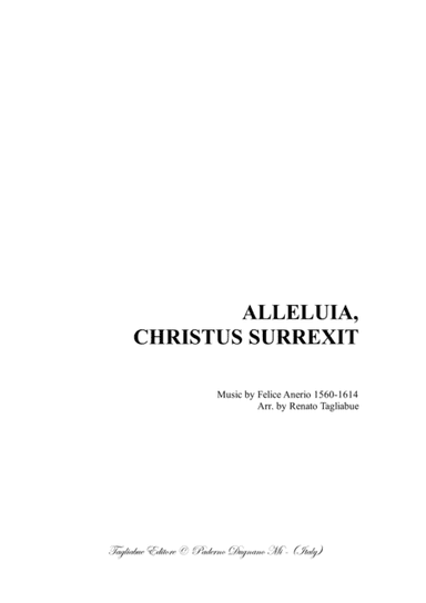 ALLELUIA, CHRISTUS SURREXIT - Anerio F. - For SATB Choir (arr. Renato Tagliabue)