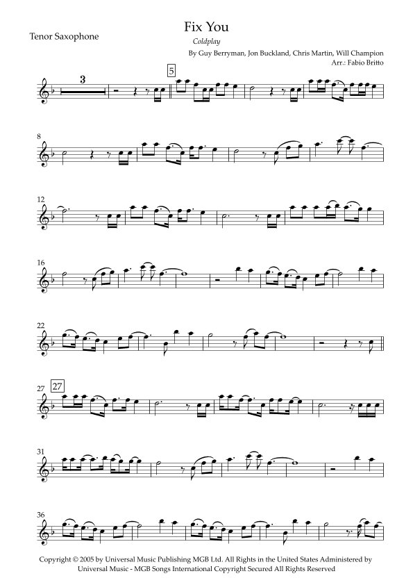 Fix You (arr. Fabio Britto)