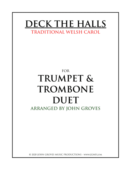 Deck The Halls - Trumpet & Trombone Duet (arr. John Groves)