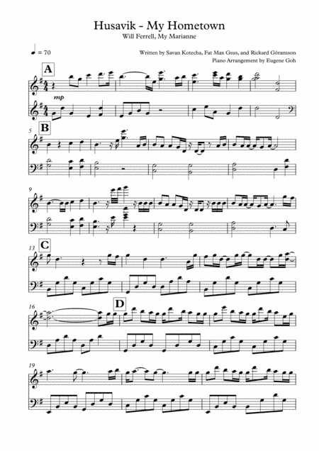 Husavik (arr. Eugene Goh)