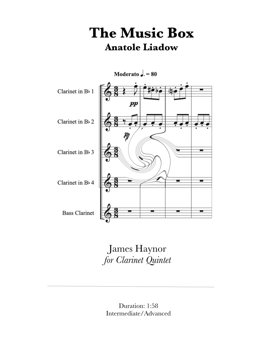 The Music Box for Clarinet Quintet (arr. James Haynor)