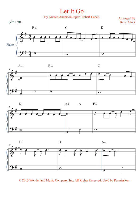 Let It Go (arr. Rene Alves)