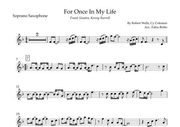For Once In My Life (arr. Fabio Britto)