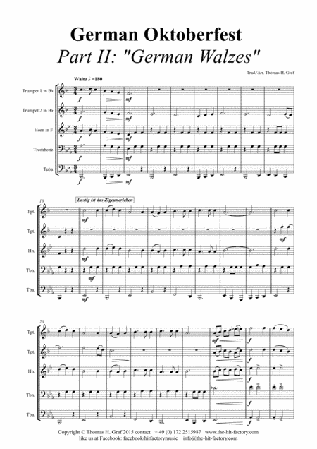 German Octoberfest Part II - Waltzes - Brass Quintet - Eb (arr. Thomas Graf)