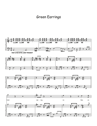 Green Earrings (arr. Biegler)