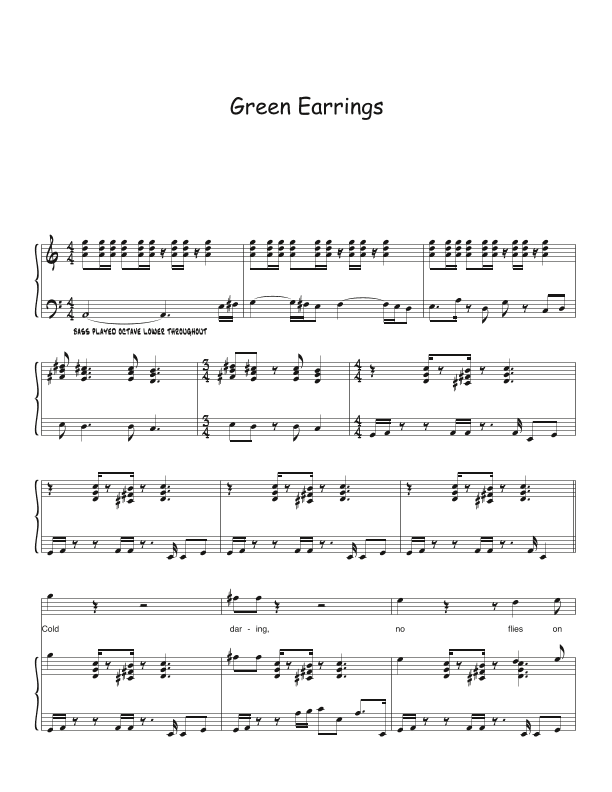Green Earrings (arr. Biegler)