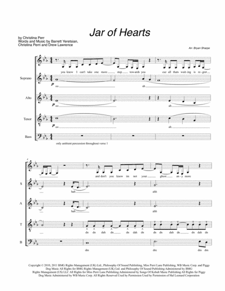 Jar Of Hearts (arr. Bryan Sharpe)