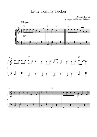 Little Tommy Tucker (arr. Kaiserin Rebecca)