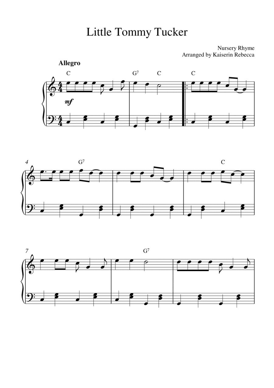 Little Tommy Tucker (arr. Kaiserin Rebecca)