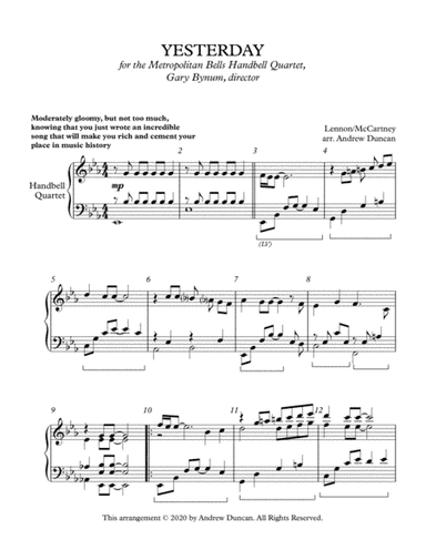 Yesterday (arr. Andrew Duncan)