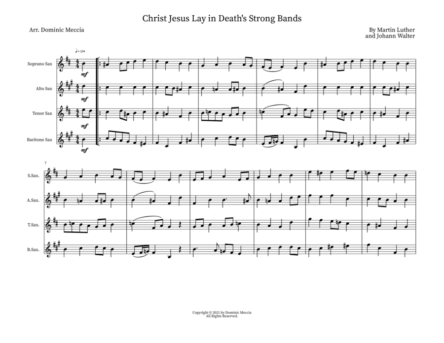 Christ Jesus Lay in Death's Strong Bands (arr. Dominic Meccia)