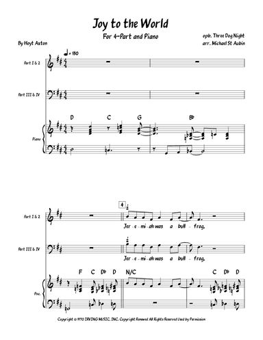 Joy To The World (arr. Michael St. Aubin)