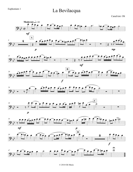 La Bevilacqua for 2 antiphonal tuba quartets (arr. Tim Olt)