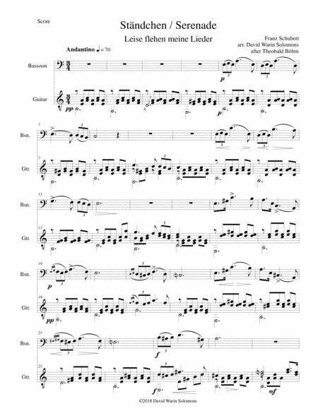Ständchen (Serenade) (after Theobald Böhm) for bassoon and guitar (arr. Theobald Böhm, David Warin Solomons)