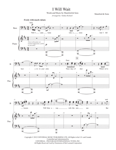 I Will Wait (arr. Nathan Richard)