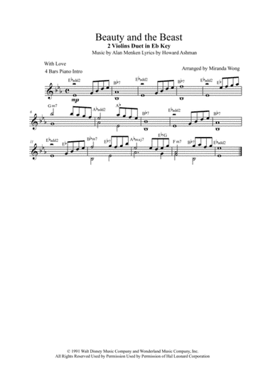 Beauty And The Beast (arr. Miranda Wong)