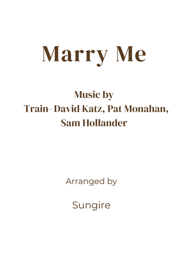 Marry Me (arr. Sungire)