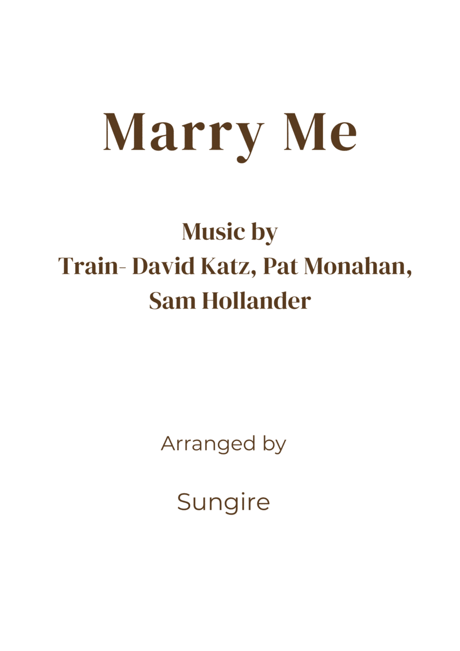 Marry Me (arr. Sungire)