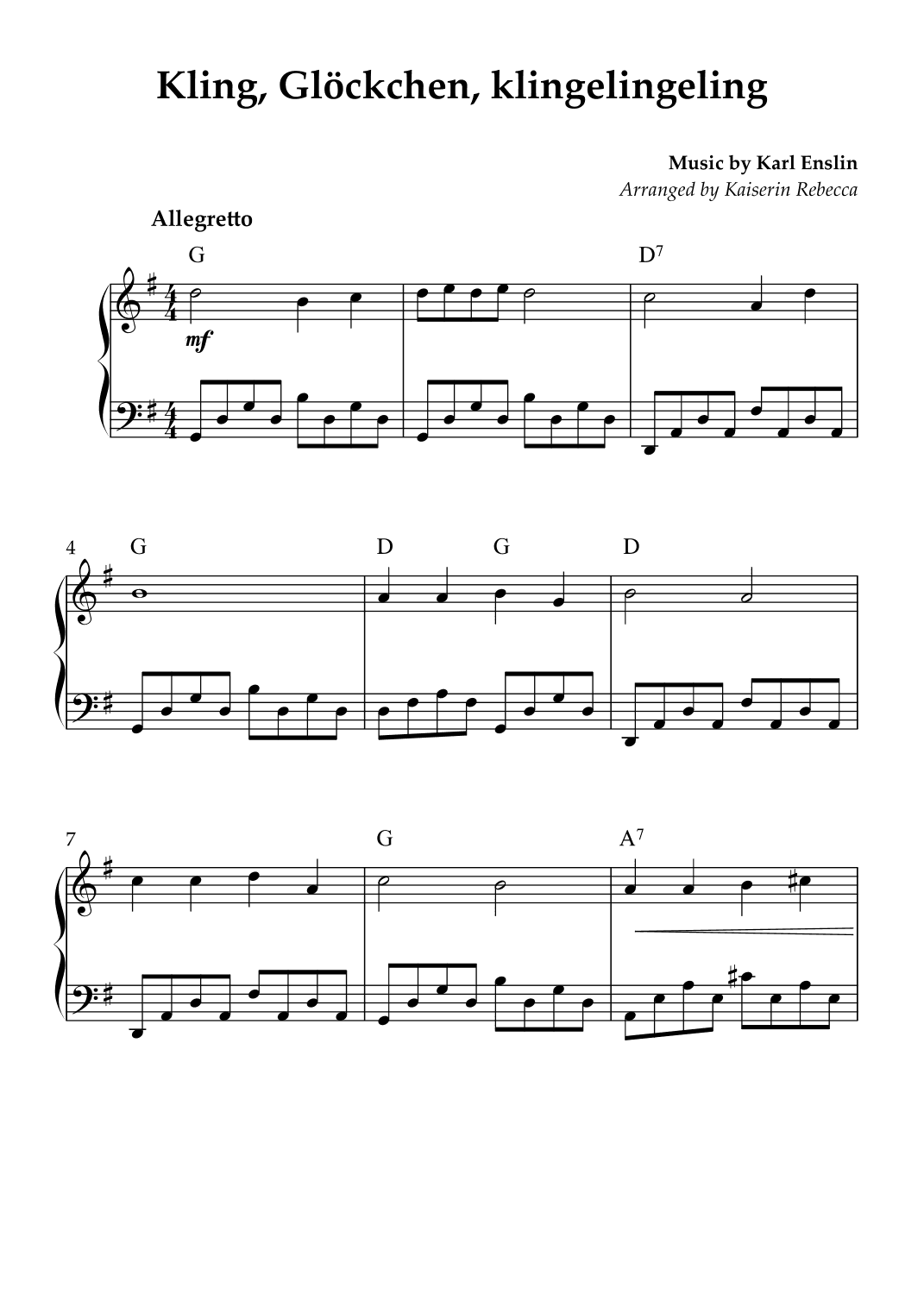 Kling, Glöckchen, klingelingeling (arr. Kaiserin Rebecca)