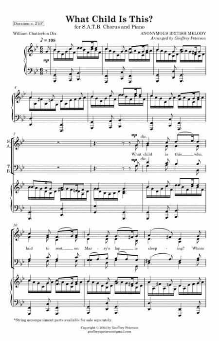 What Child Is This? (arr. Geoffrey Peterson)