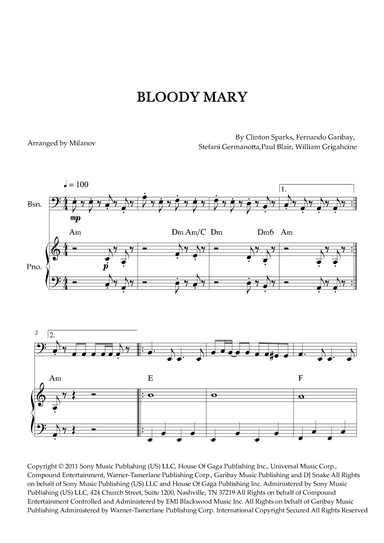 Bloody Mary (arr. Milanov)