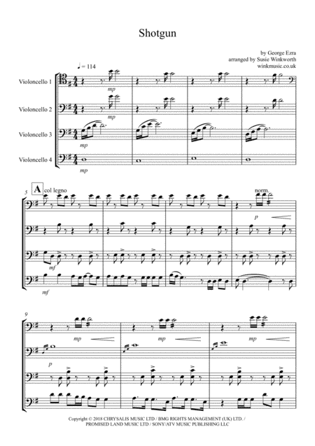 Shotgun (arr. Susie Winkworth winkmusic.co.uk)