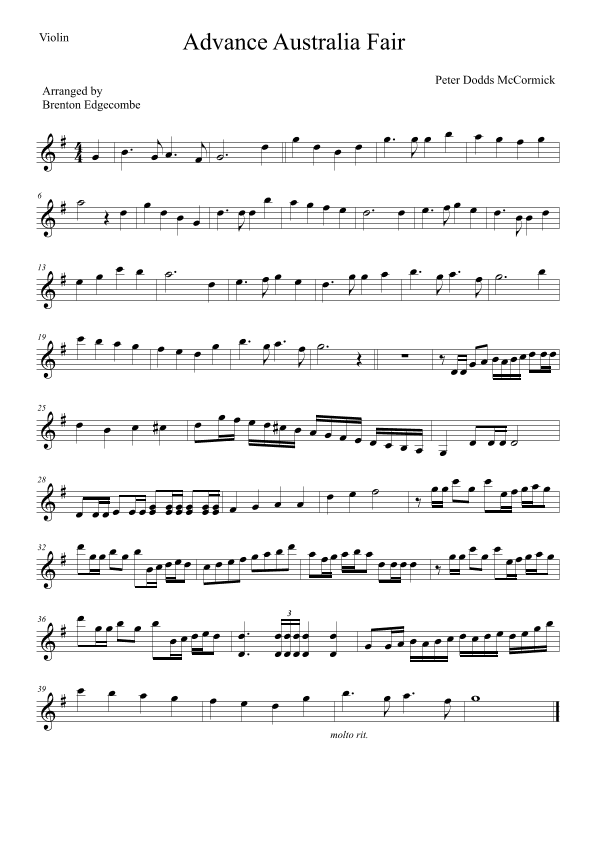 Advance Australia Fair (arr. Adelaide String Duo)
