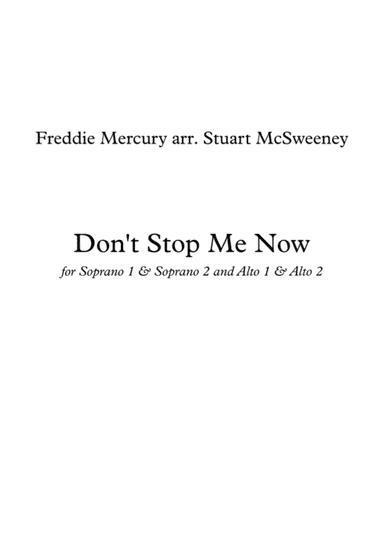 Don't Stop Me Now (arr. Stuart McSweeney)
