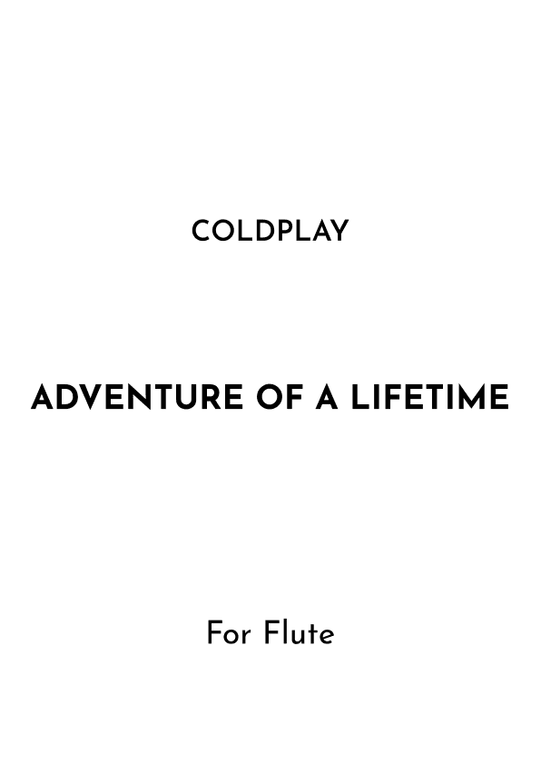 Adventure Of A Lifetime (arr. Jireh J.)