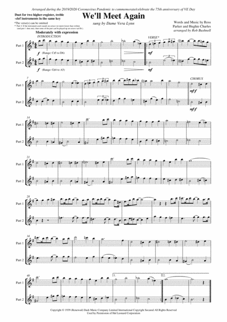We'll Meet Again (arr. Rob Bushnell)