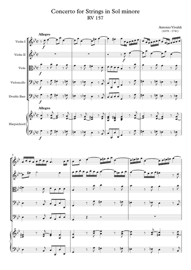 Concerto for Strings in Sol minore RV 157