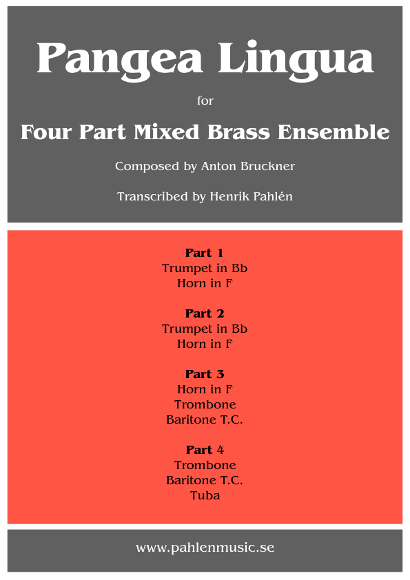Pangea Lingua for Brass Ensemble (arr. Henrik Pahlen)