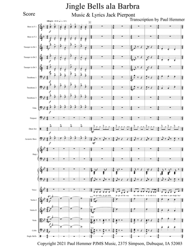 Jingle Bells ala Barbra (arr. Paul Hemmer)