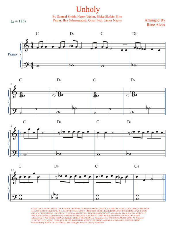 Unholy (arr. Rene Alves)