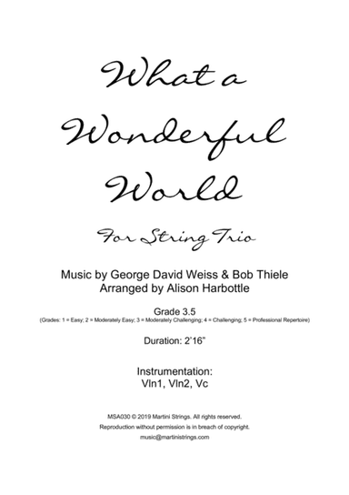 What A Wonderful World (arr. Alison Harbottle)