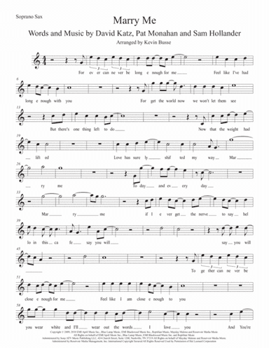 Marry Me (arr. Kevin Busse)