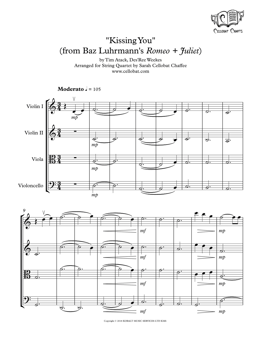 Kissing You (arr. Sarah Cellobat Chaffee)