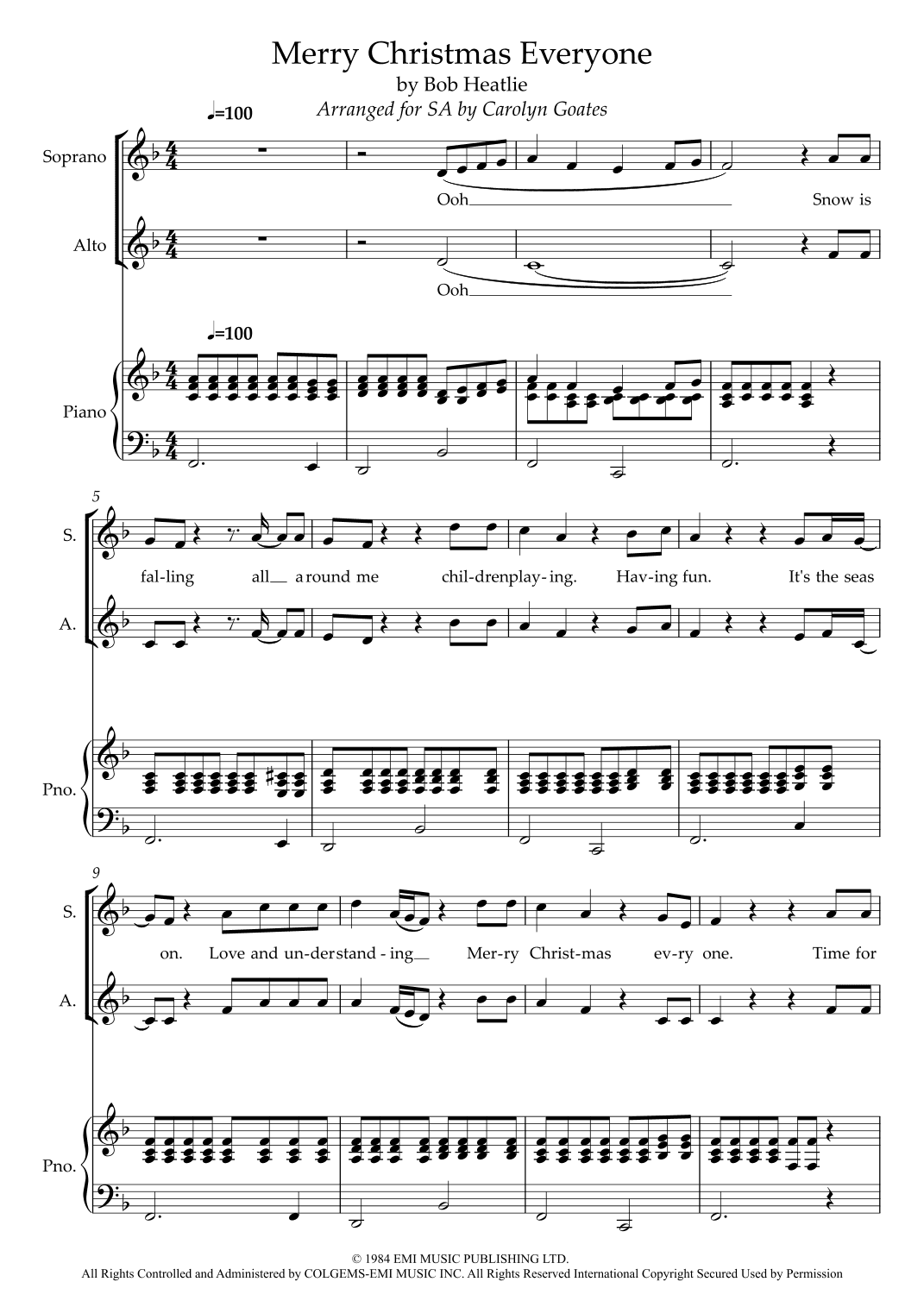Merry Christmas Everyone (arr. Carolyn Goates)