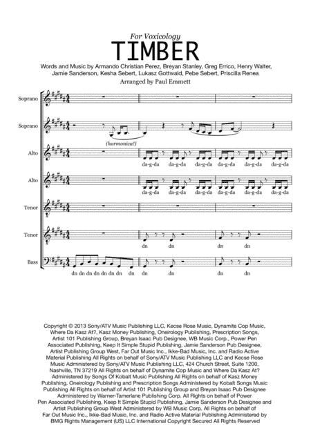 Timber (arr. Paul Emmett)