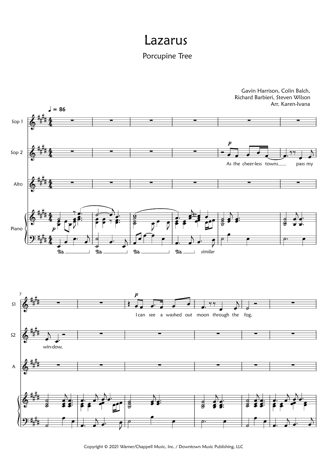 Lazarus (arr. Karen Ivana)