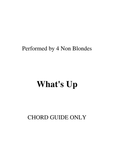 What's Up (arr. RWM)