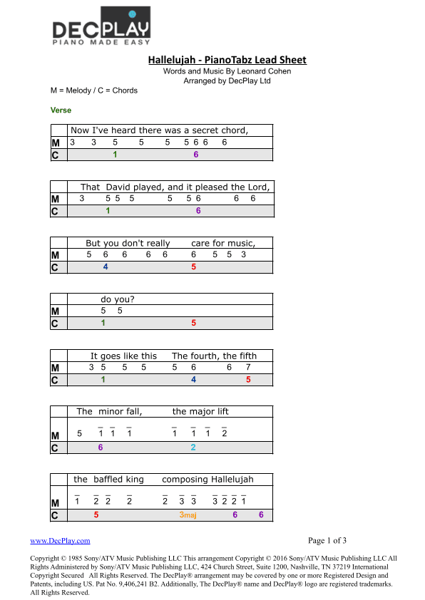 Hallelujah (arr. DecPlay Ltd)
